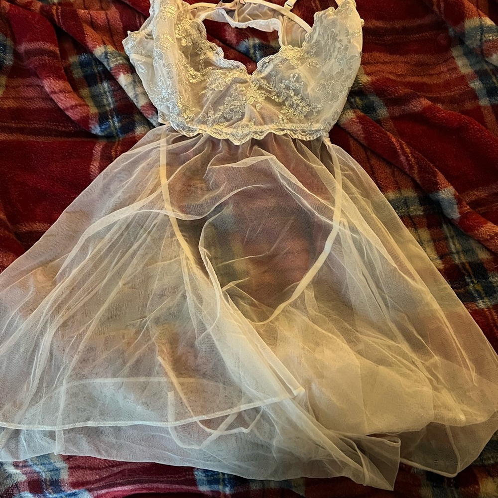 Elegant White Lace lingerie teddy